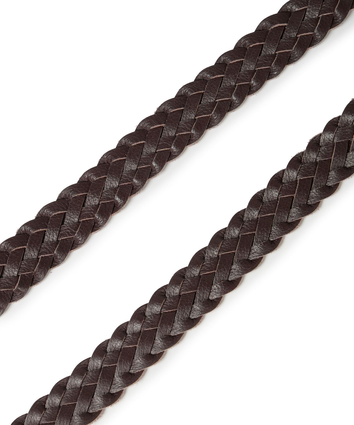 아캄(AAKAM) 30mm Braided Western Leather Belt (Brown)