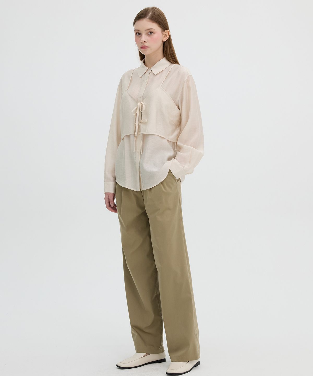 올리브 데 올리브(OLIVE DES OLIVE) 뱀부 투턱 슬랙스 팬츠 OH5SL2840