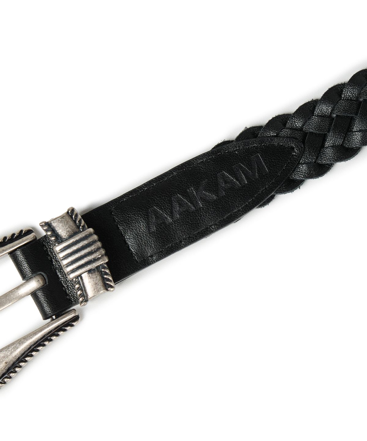 아캄(AAKAM) 25mm Braided Western Buckle Belt (Black)