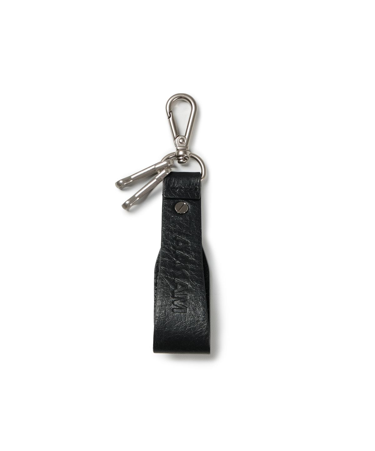 아캄(AAKAM) Antique Circle Studded Leather Keyring (Black)