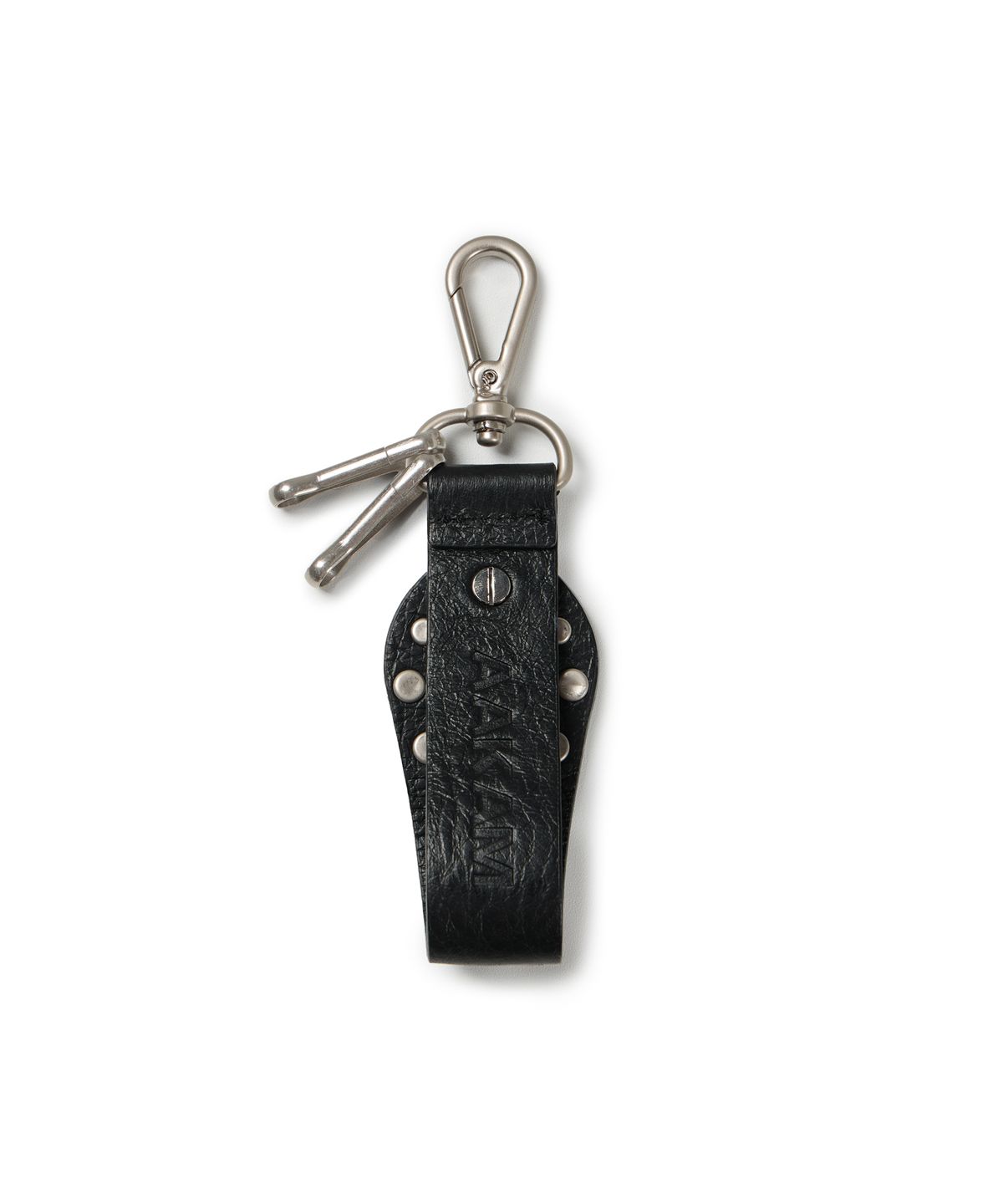 아캄(AAKAM) Cross Studded Leather Keyring (Black)