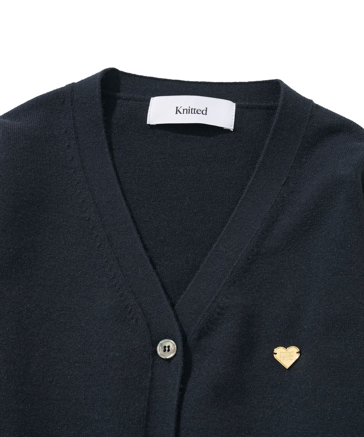 니티드(KNITTED) (W) 베이직 에센셜 워셔블 브이넥 가디건 NAVY