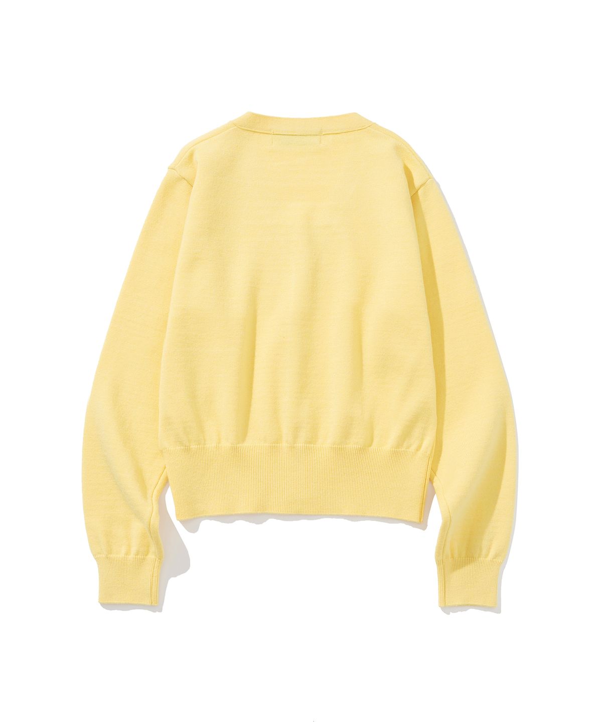 니티드(KNITTED) (W) 베이직 에센셜 워셔블 브이넥 가디건 YELLOW