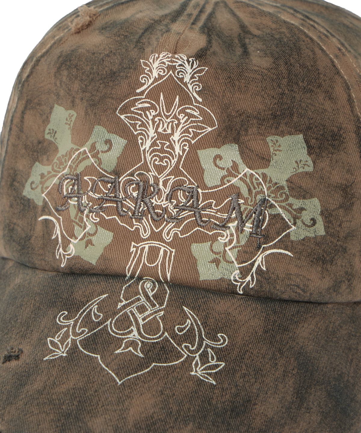 아캄(AAKAM) CROS2 Washed Damage Ball Cap (Khaki)