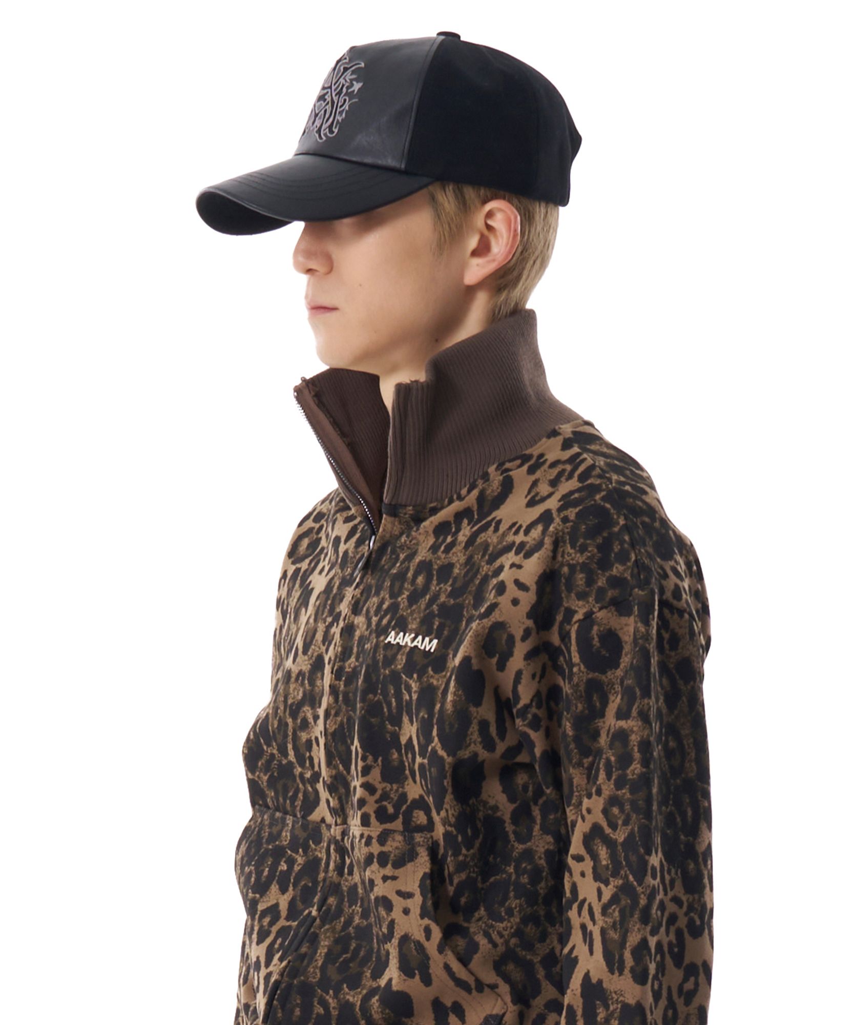 ★AAKAM★ Leather Mixed Logo Ball Cap MUSINSA公式 | AAKAM Leather Mixed Logo Ball Cap (Black)