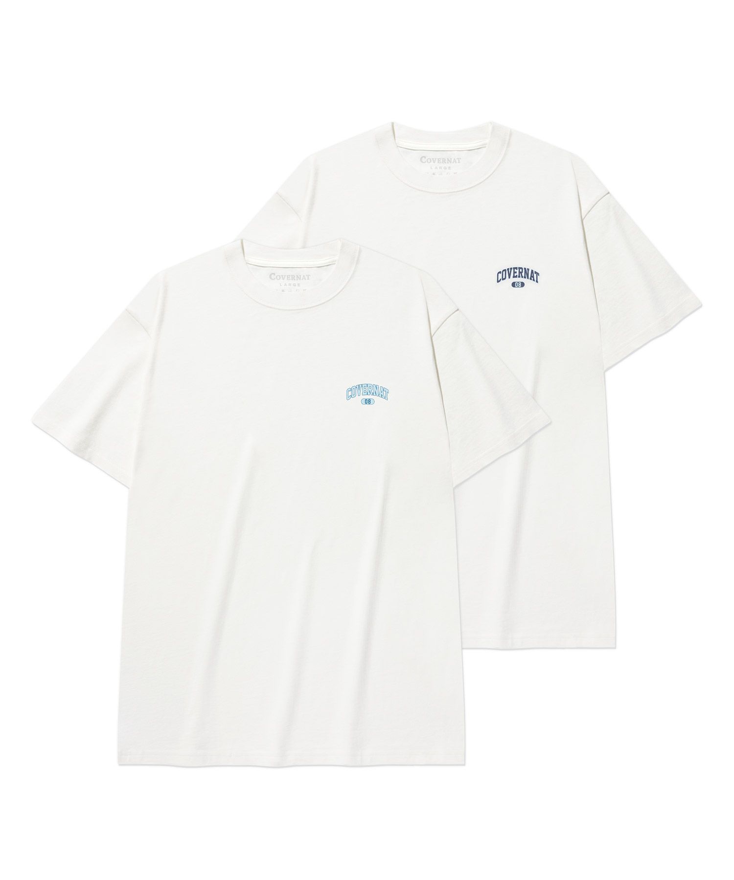 ★COVERNAT★ Small Arch Logo 2PACK T-Shirt White MUSINSA | COVERNAT [2PACK] Small Arch Logo T-Shirt White
