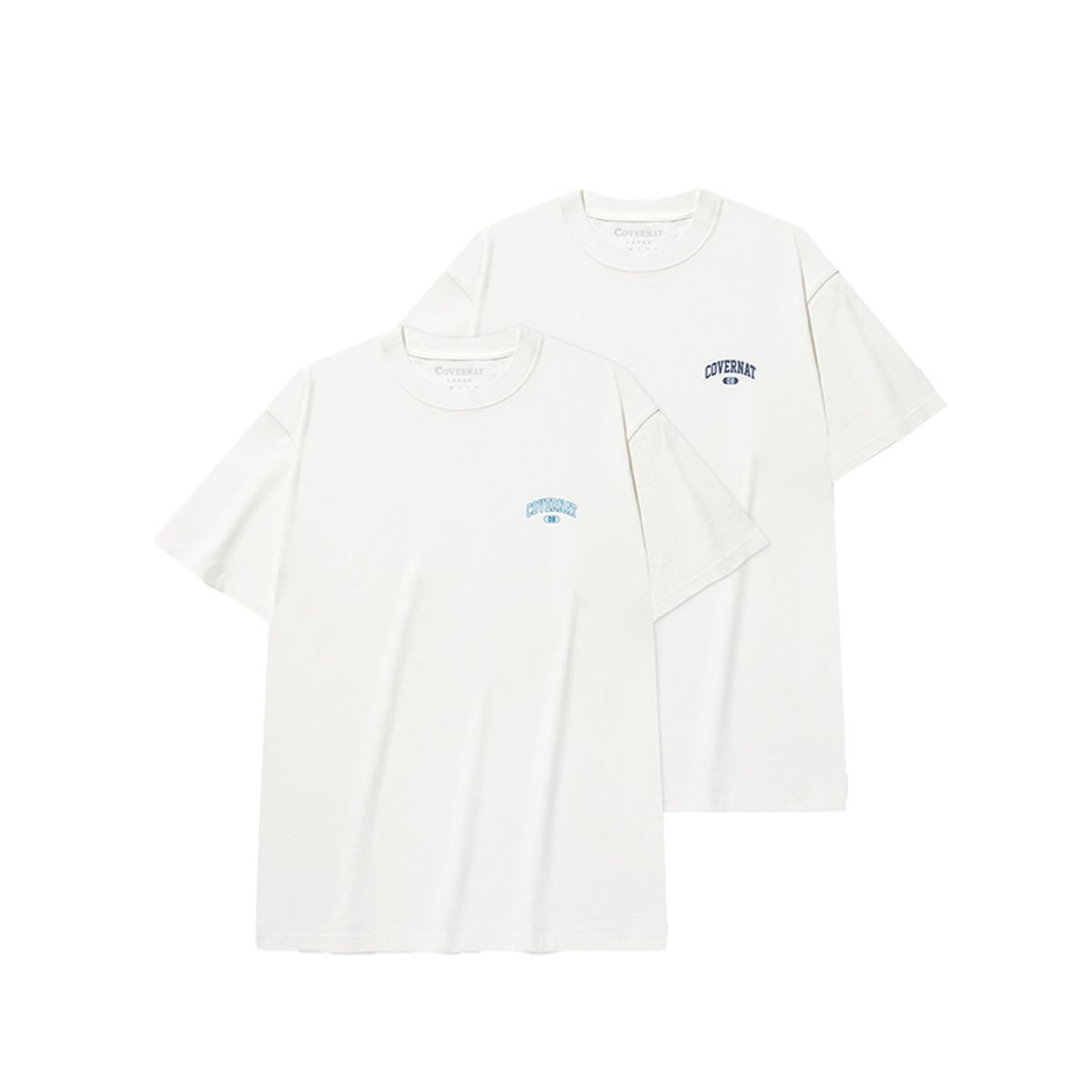 커버낫(COVERNAT) [2PACK] 스몰 아치 로고 티셔츠 White