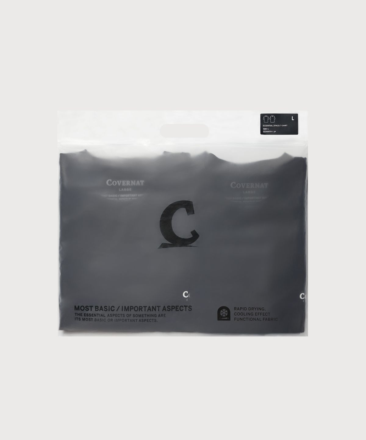 커버낫(COVERNAT) [2PACK] 쿨 코튼 티셔츠 Black+Black