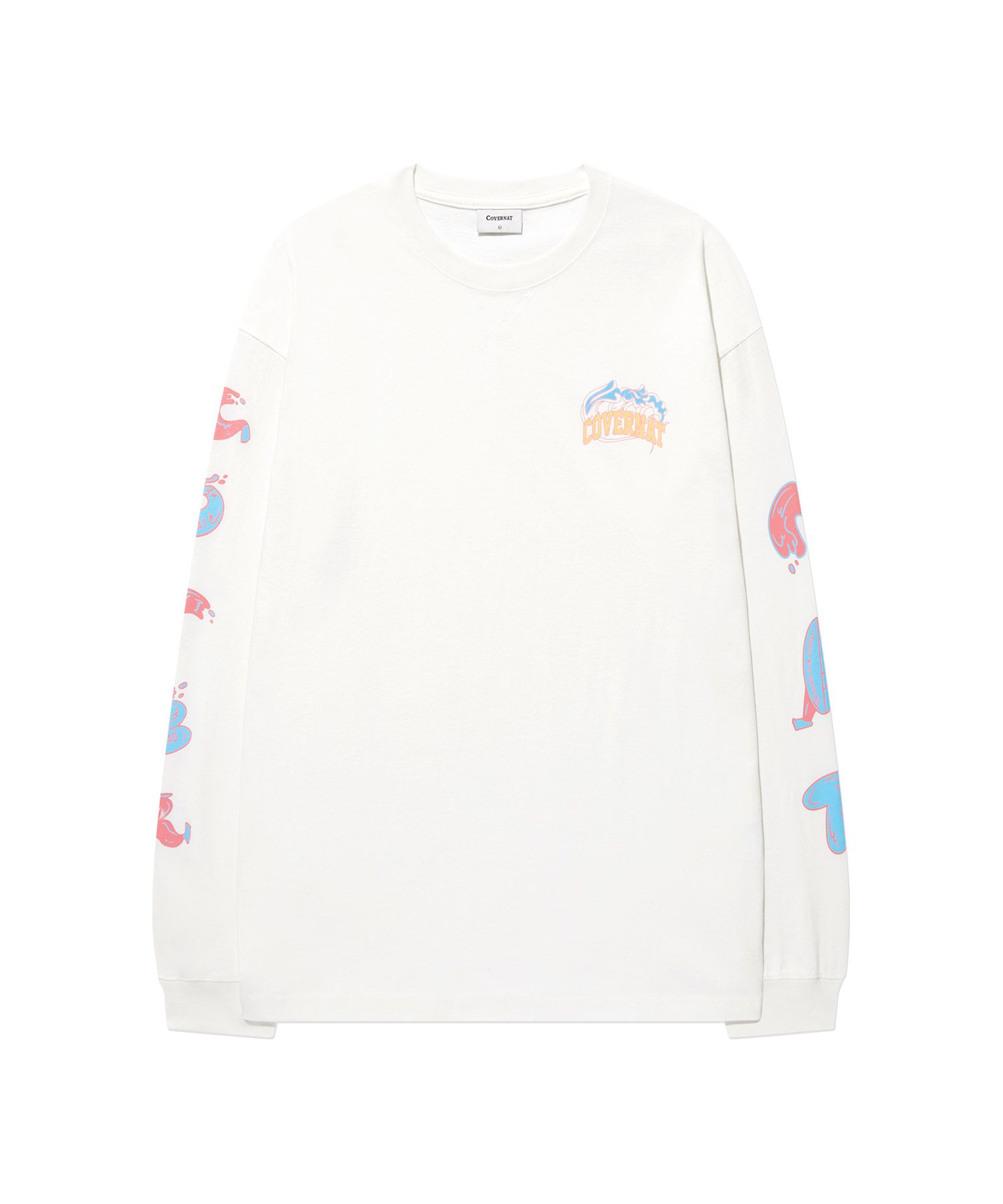MUSINSA | COVERNAT Wave Graphic Long Sleeve White