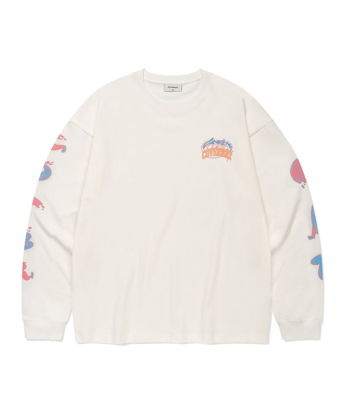 커버낫(COVERNAT) 웨이브 그래픽 롱슬리브 White