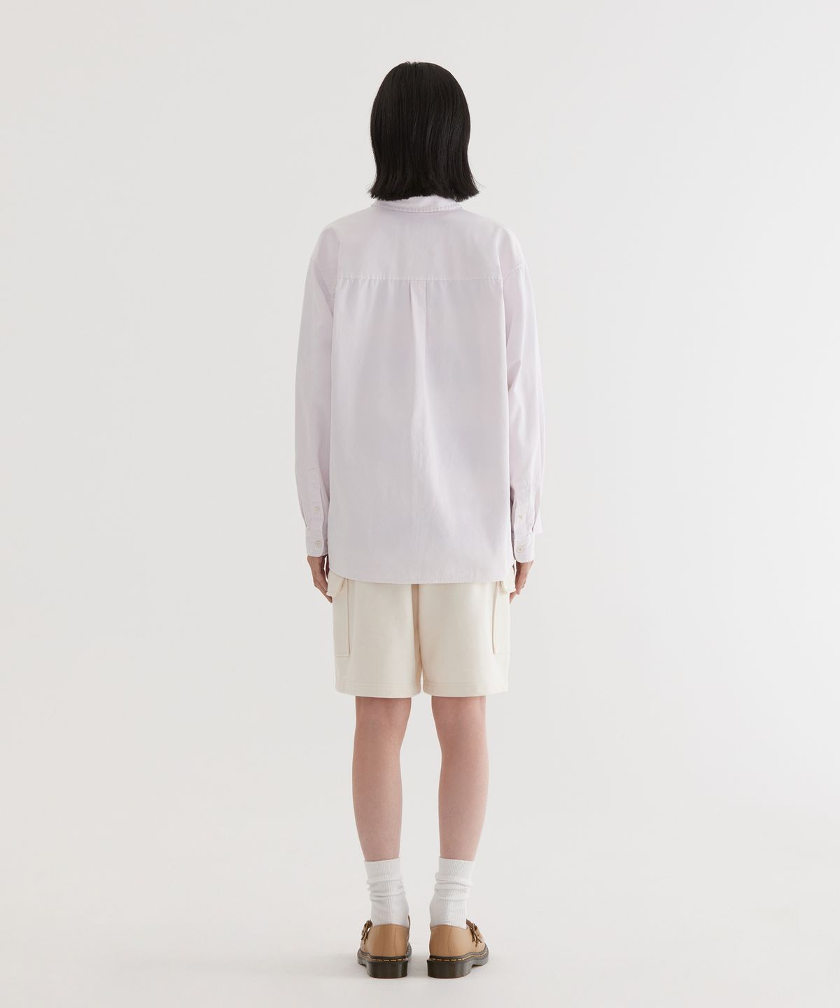 커버낫(COVERNAT) C 로고 다잉 옥스포드 셔츠 Light Purple