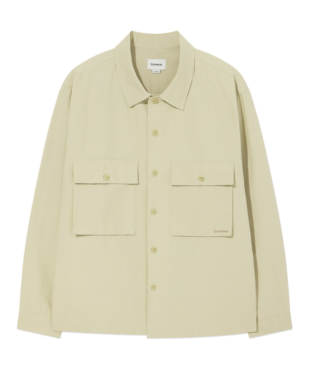 커버낫(COVERNAT) 립스탑 워크 셔츠 Beige
