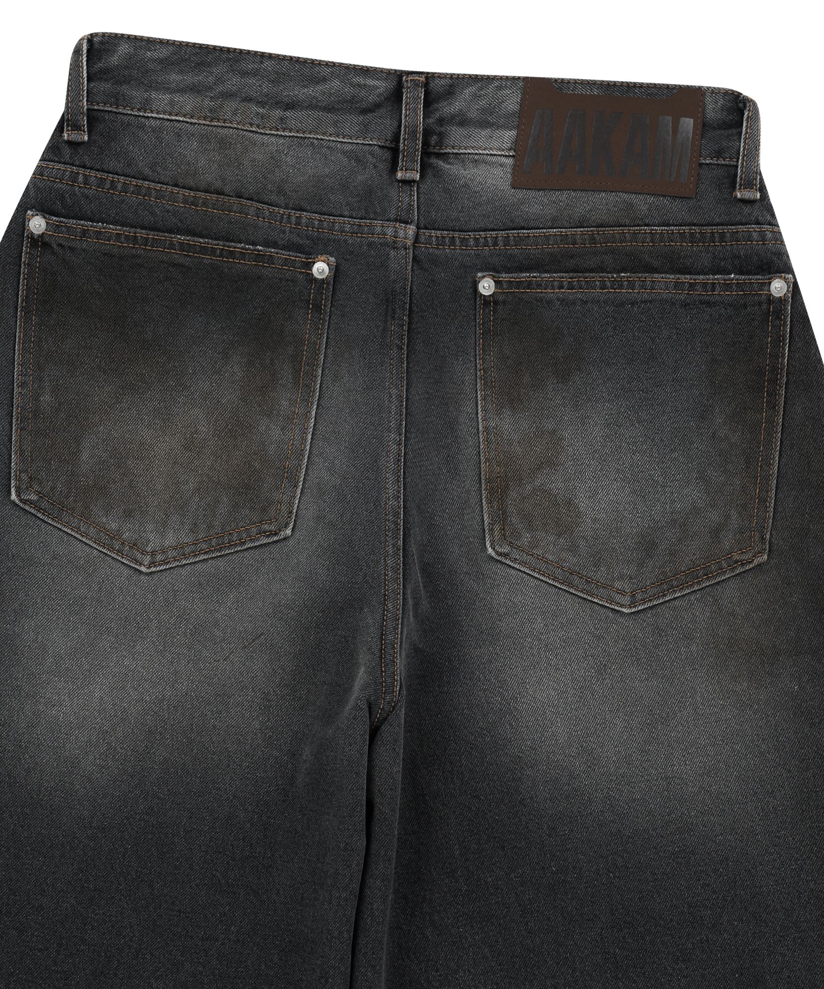 MUSINSA | AAKAM Dirty Washed Denim Pants (Black)