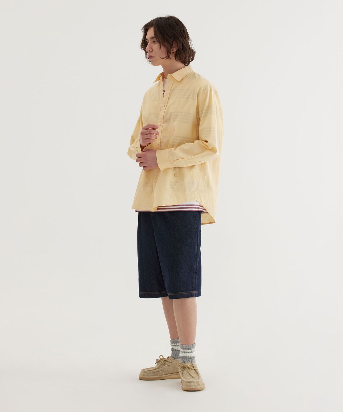 커버낫(COVERNAT) 루즈핏 린넨 셔츠 Yellow
