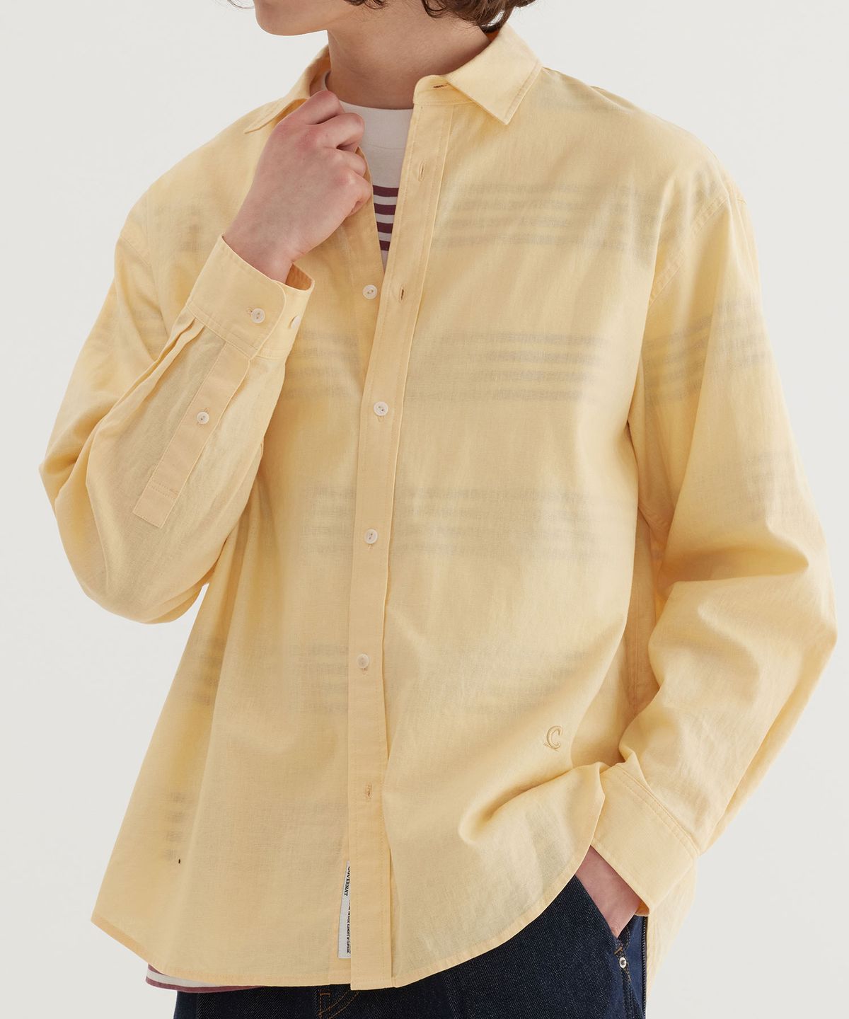 커버낫(COVERNAT) 루즈핏 린넨 셔츠 Yellow