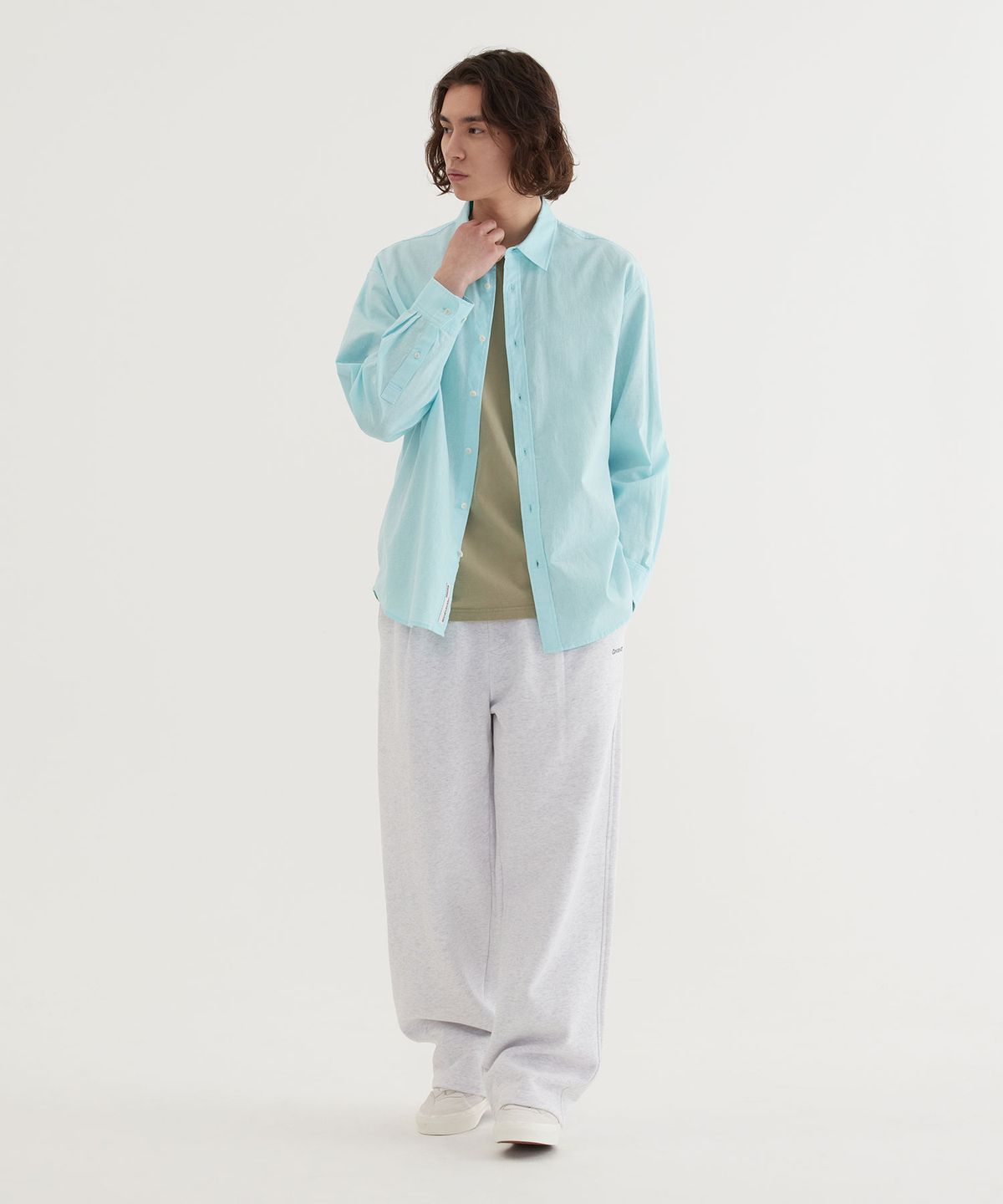 커버낫(COVERNAT) 루즈핏 린넨 셔츠 Sky Blue