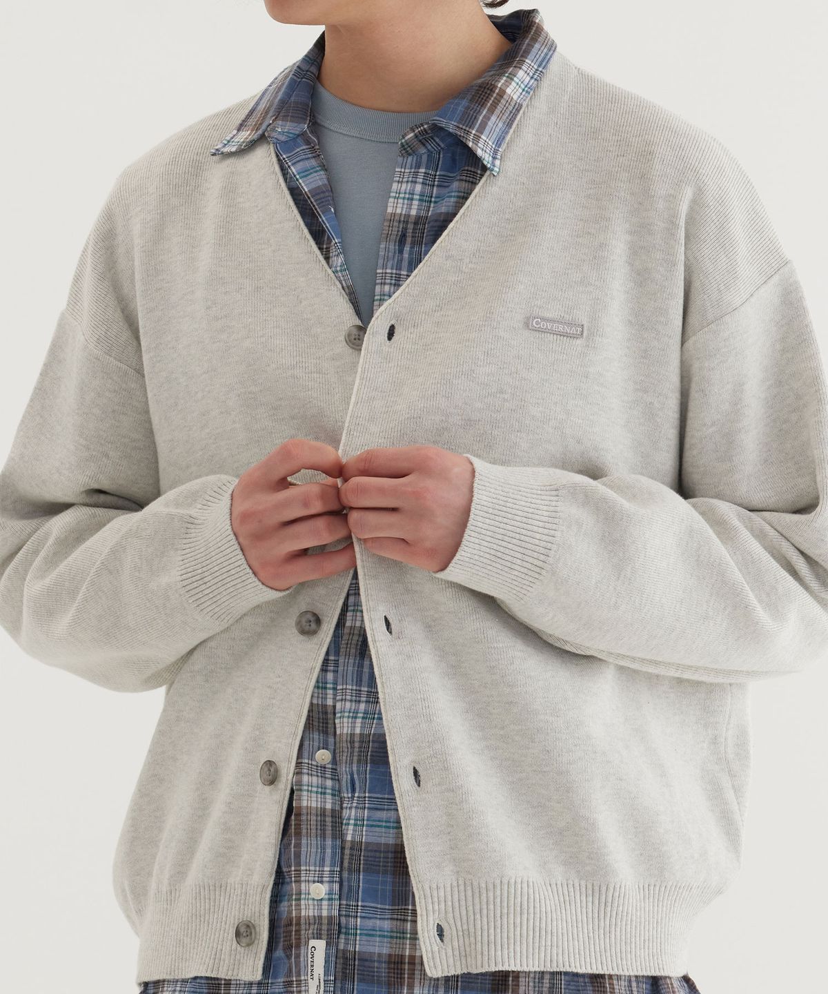 커버낫(COVERNAT) 베이직 Y 가디건 Heather Gray