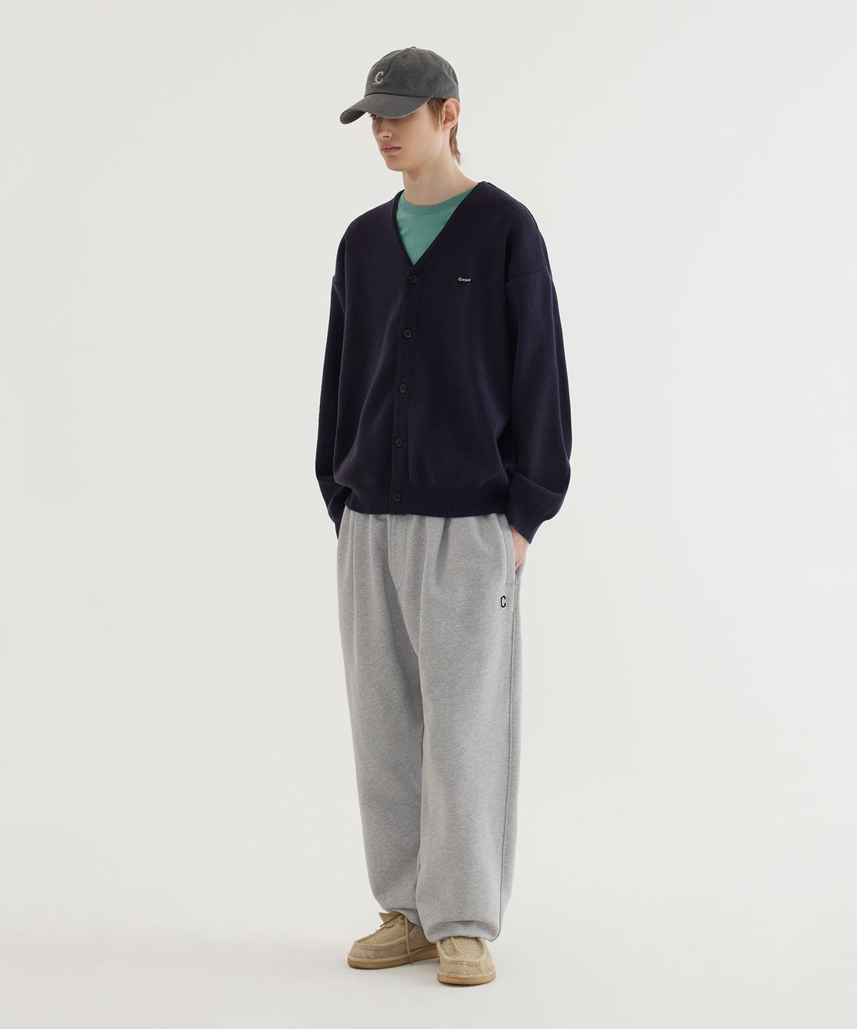 커버낫(COVERNAT) 베이직 Y 가디건 Dark Navy