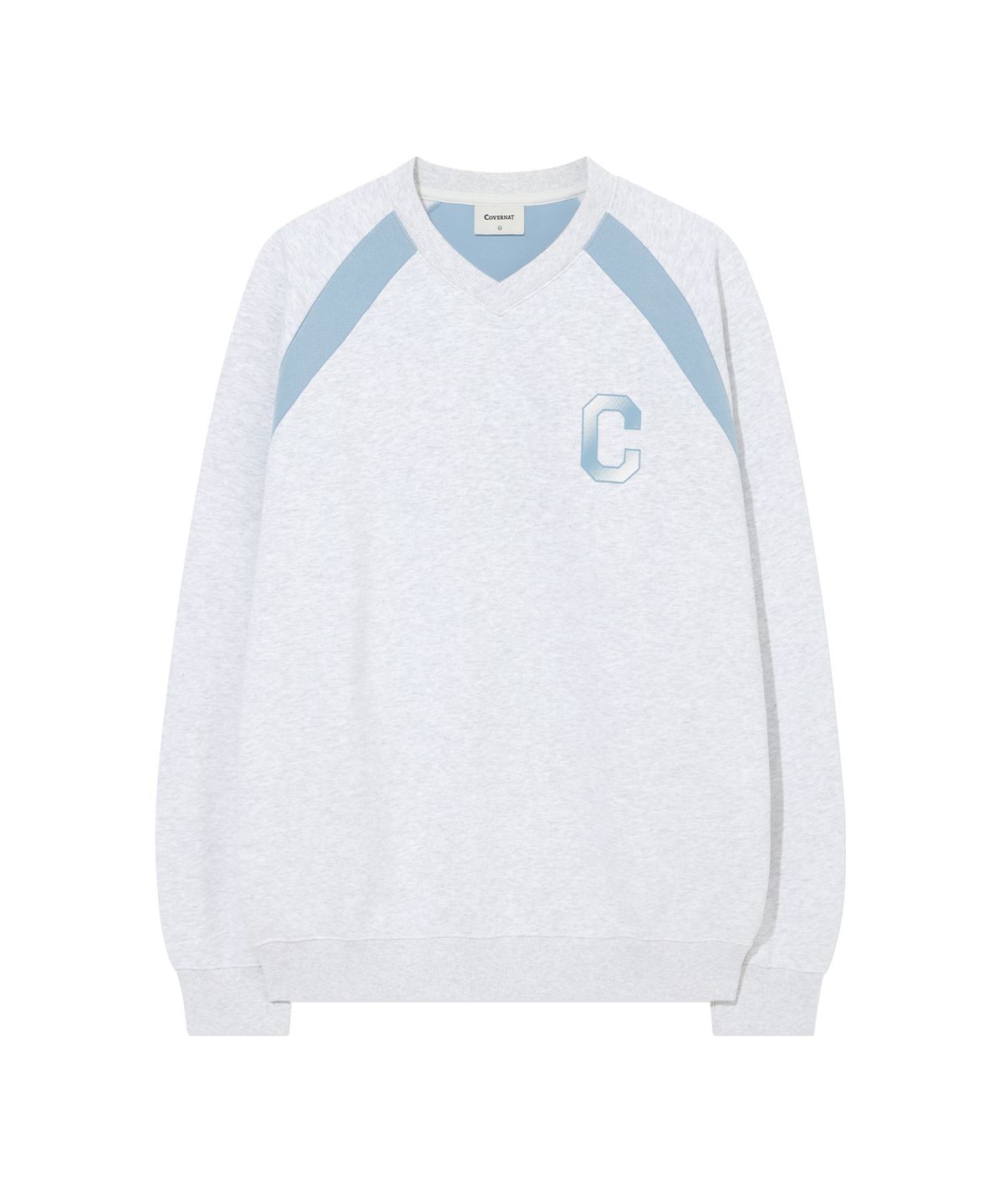 커버낫(COVERNAT) 블록코어 그래픽 맨투맨 Heather Gray