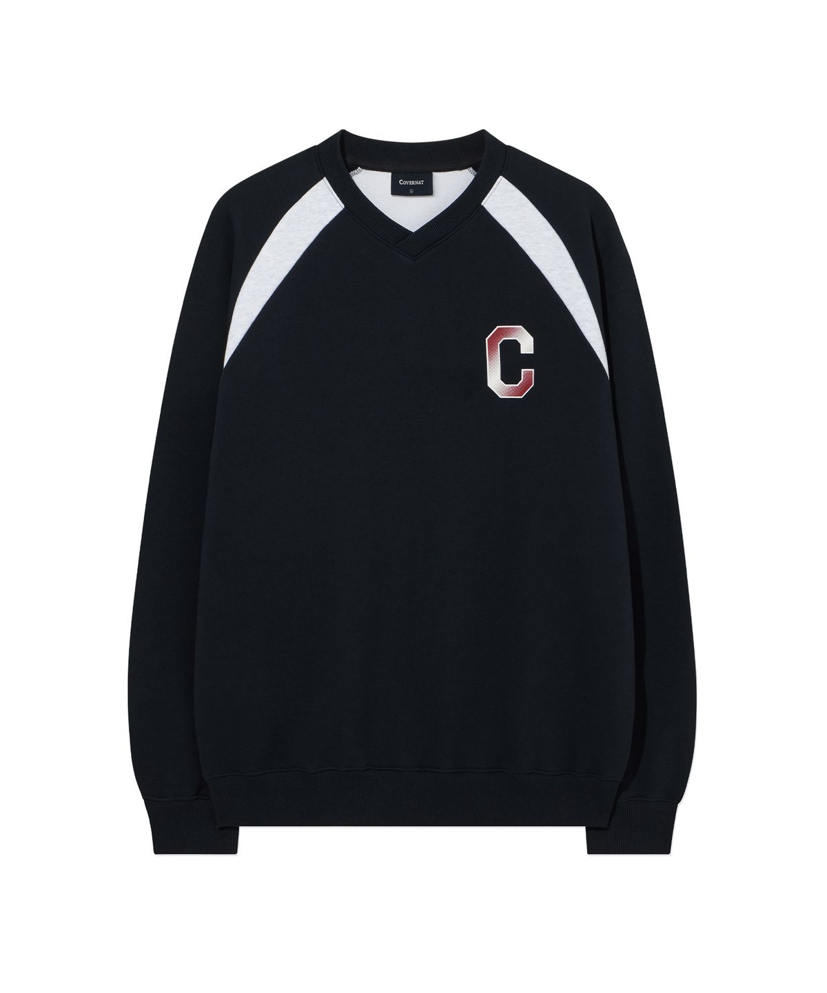 커버낫(COVERNAT) 블록코어 그래픽 맨투맨 Dark Navy