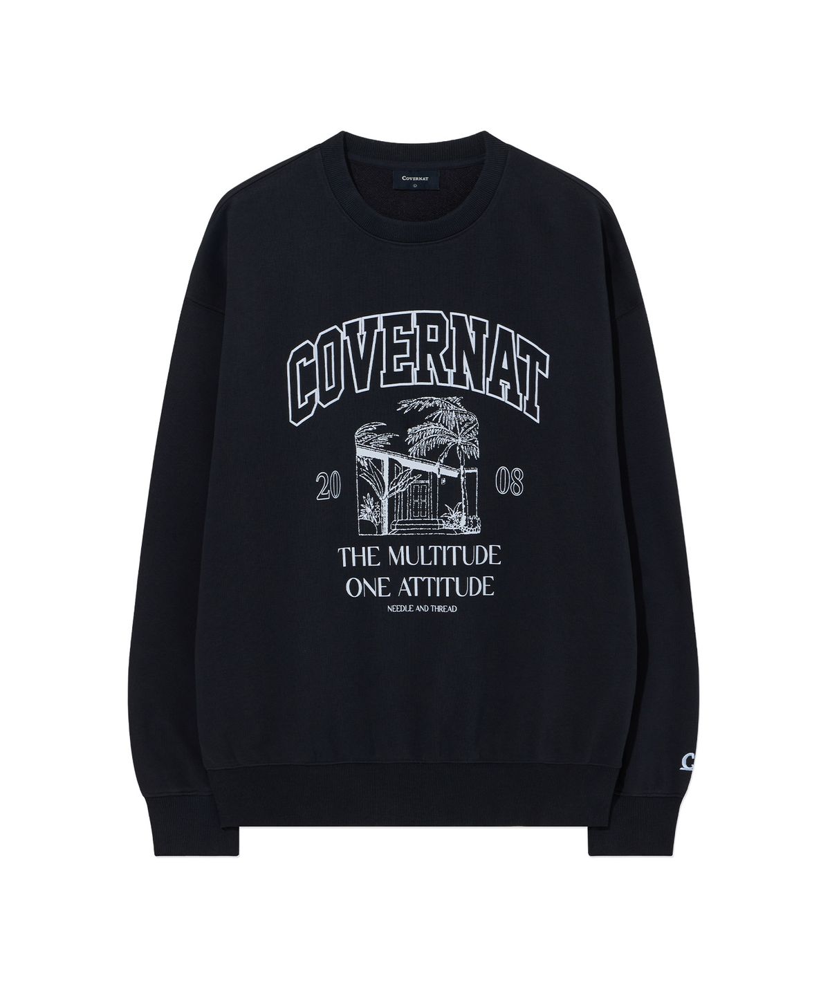 커버낫(COVERNAT) 팜트리 그래픽 맨투맨 Dark Navy