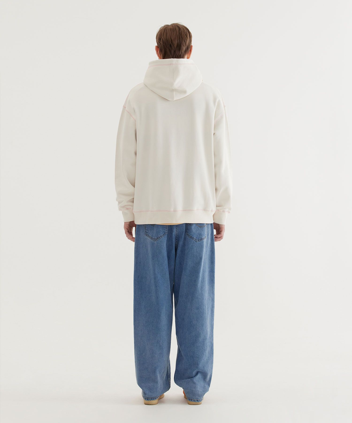 MUSINSA | COVERNAT Neon Logo Hoodie Ivory