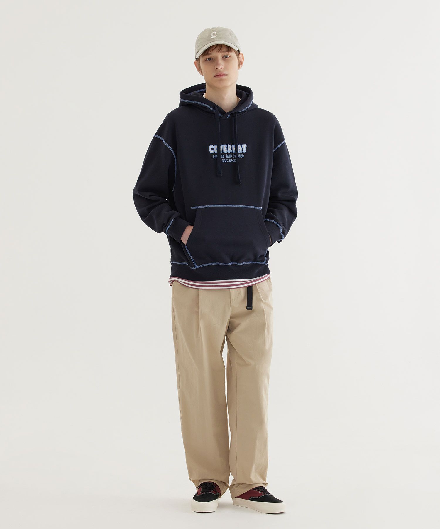 パーカー・フーディ COVERNAT Neon Logo Hoodie Dark Navy MUSINSA公式 | COVERNAT Neon Logo Hoodie Dark Navy