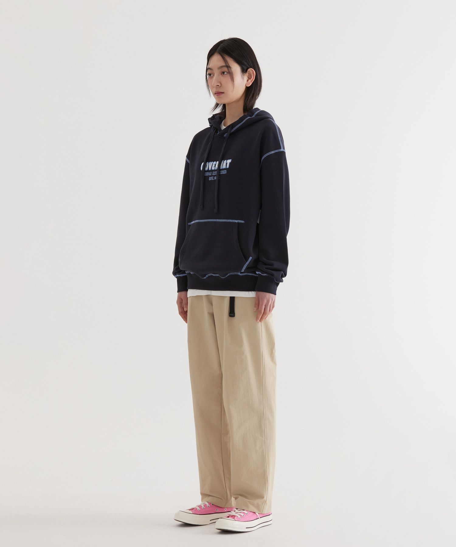 パーカー・フーディ COVERNAT Neon Logo Hoodie Dark Navy MUSINSA | COVERNAT Neon Logo Hoodie Dark Navy