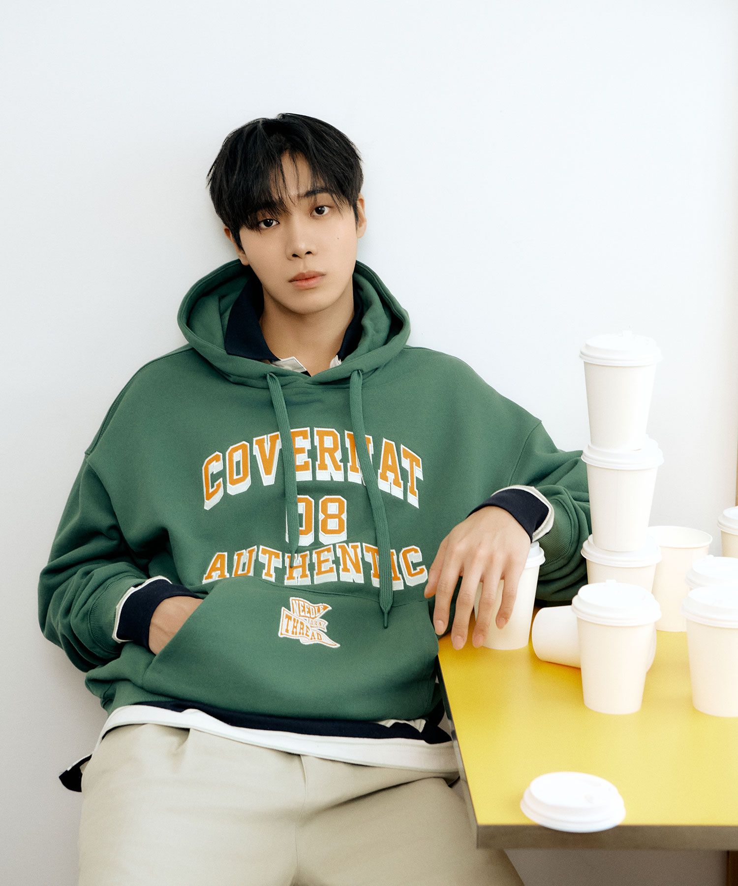 パーカー・フーディ COVERNAT Flag Arch Logo Overfit Hoodie Green MUSINSA | COVERNAT Flag Arch Logo Overfit Hoodie Green