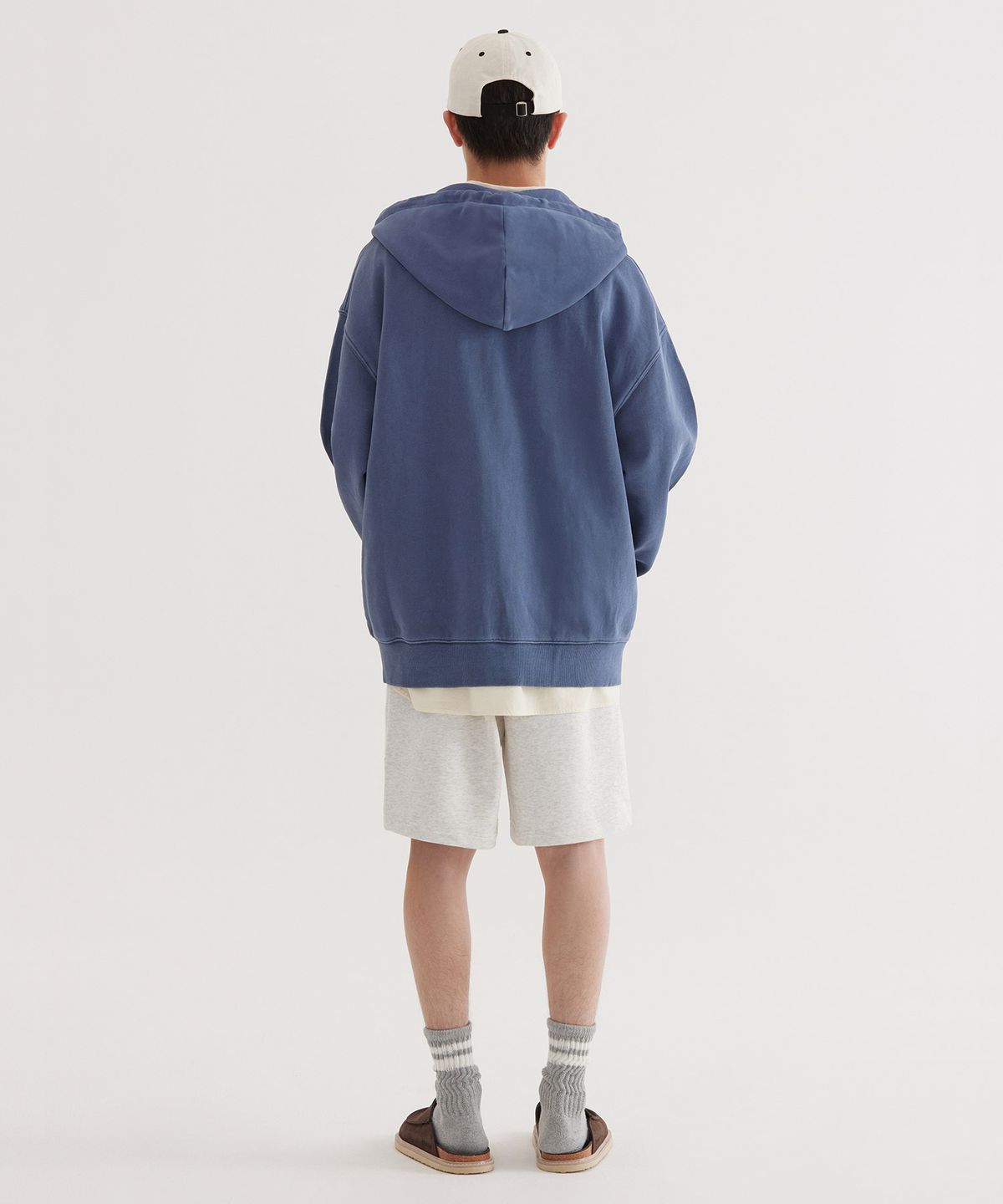 커버낫(COVERNAT) CVNT 피그먼트 후드집업 Navy