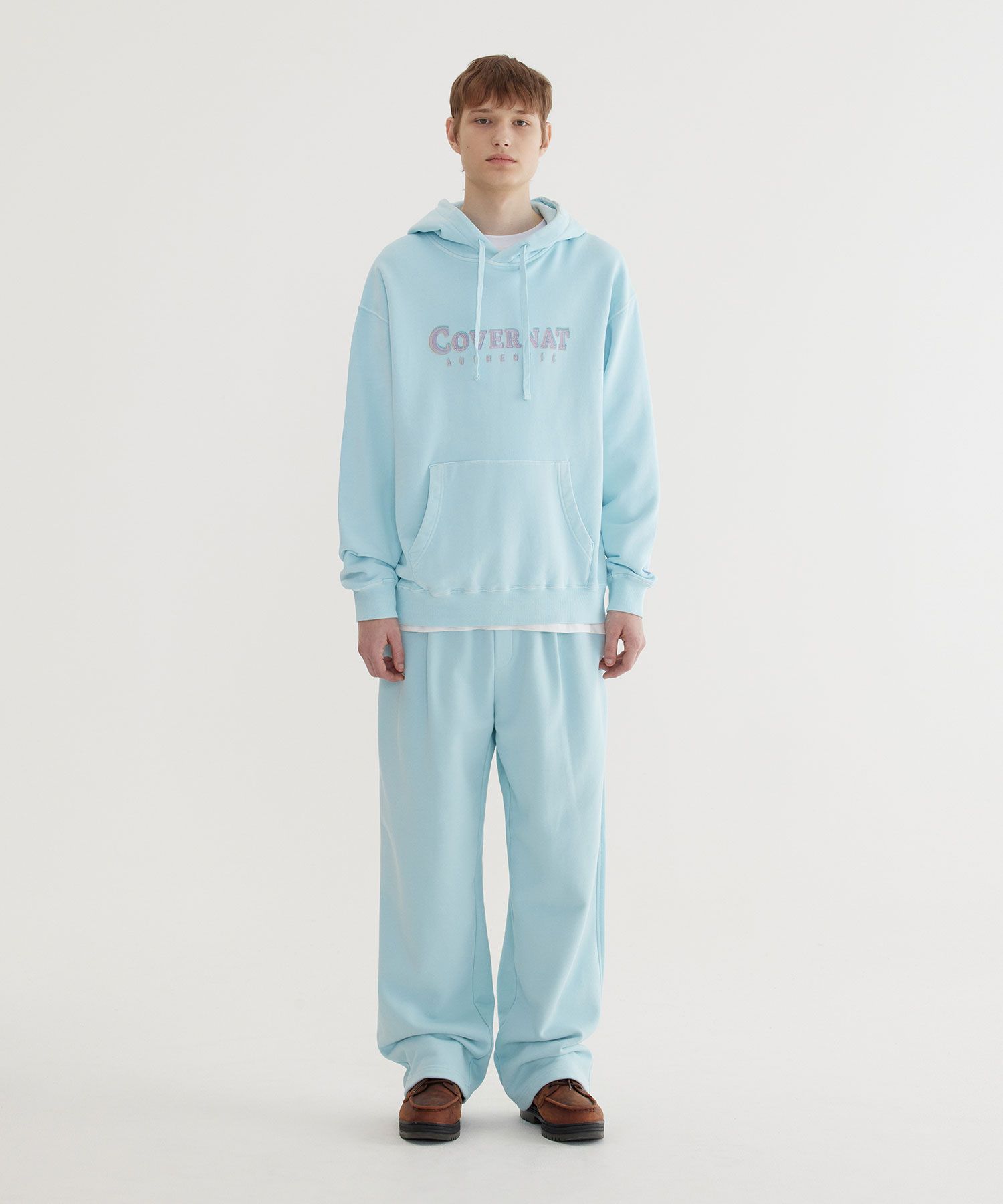 パーカー・フーディ COVERNAT Authentic Logo Dyed Hoodie Sky Blue MUSINSA | COVERNAT Authentic Logo Dyed Hoodie Sky Blue