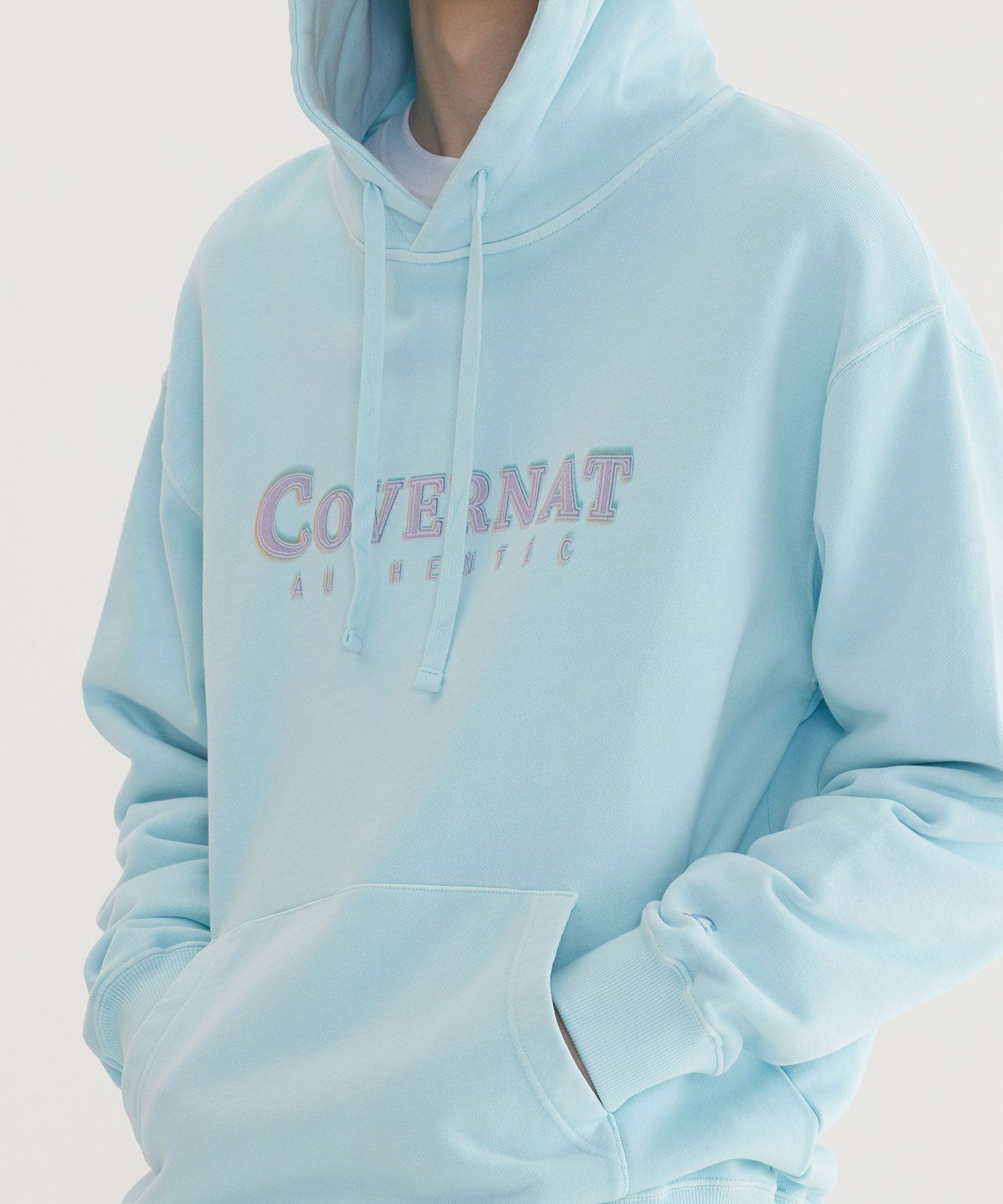 パーカー・フーディ COVERNAT Authentic Logo Dyed Hoodie Sky Blue MUSINSA | COVERNAT Authentic Logo Dyed Hoodie Sky Blue