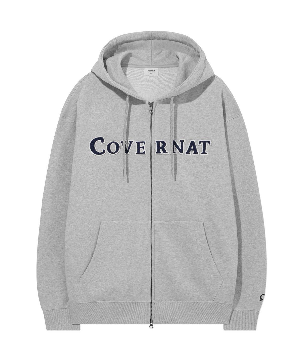 커버낫(COVERNAT) 어센틱 로고 후드집업 Melange Gray