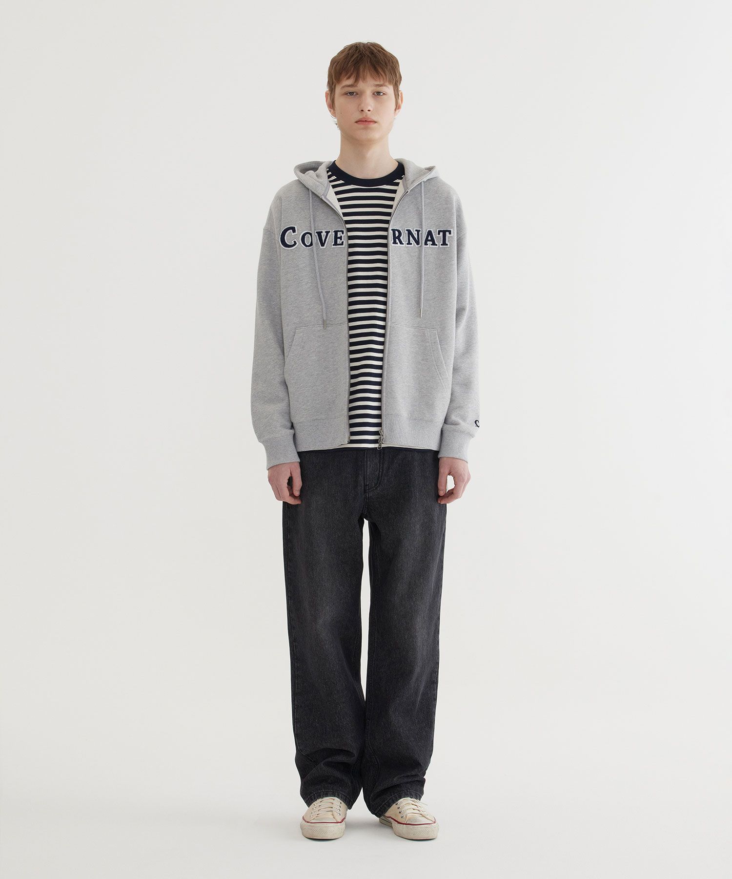 パーカー・フーディ COVERNAT Authentic Logo Hoodie Melange Gray MUSINSA | COVERNAT Authentic Logo Hoodie Melange Gray