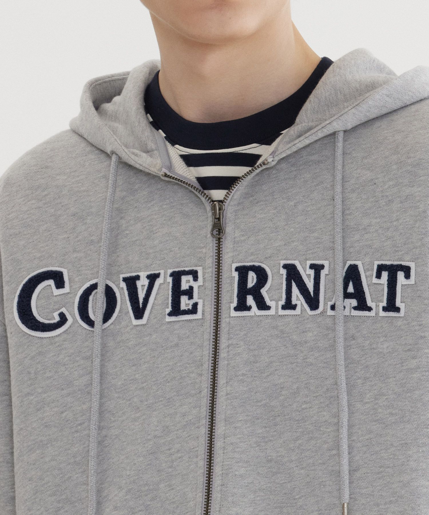 パーカー・フーディ COVERNAT Authentic Logo Hoodie Melange Grey MUSINSA | COVERNAT Authentic Logo Hoodie Melange Gray
