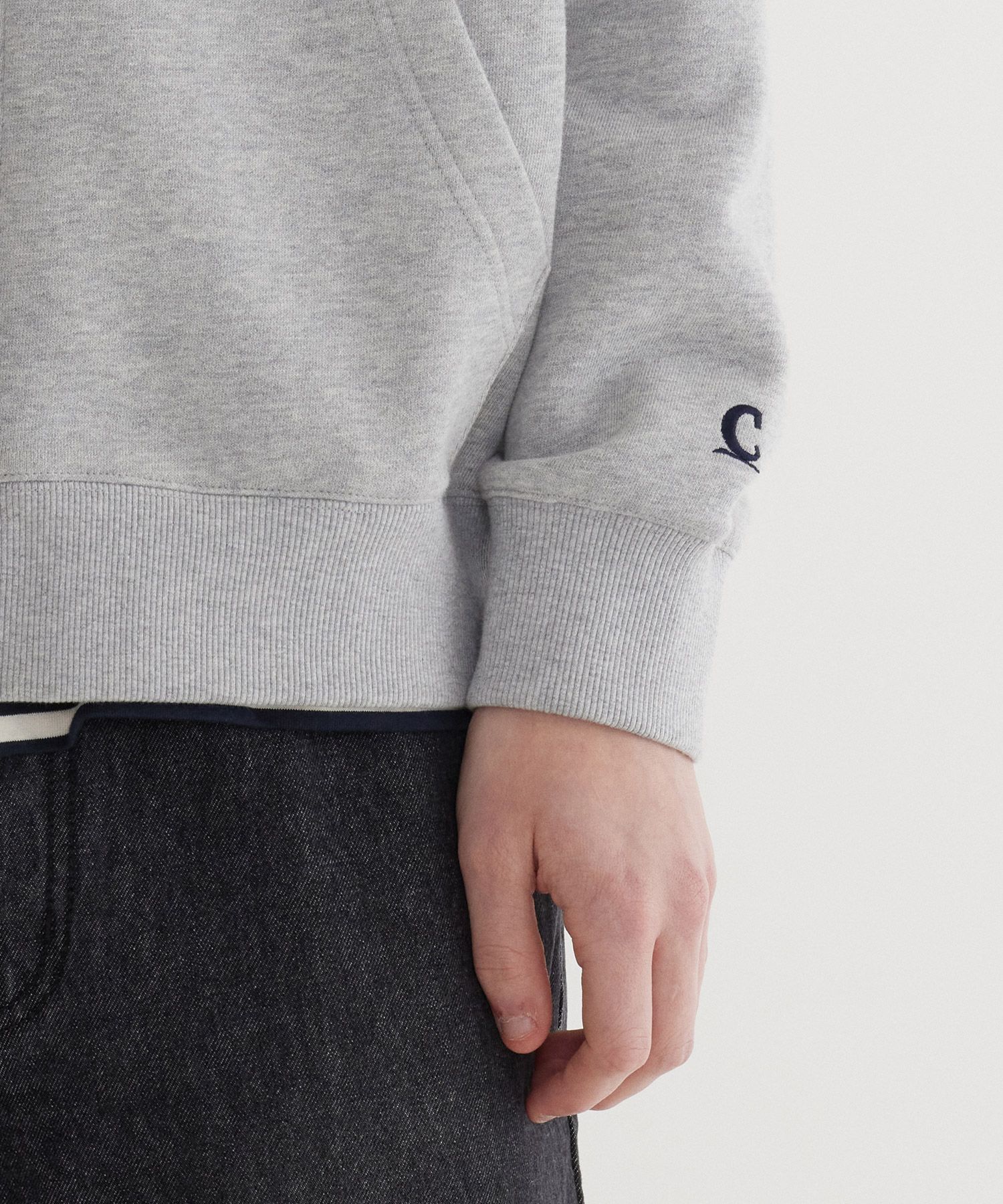 MUSINSA | COVERNAT Authentic Logo Hoodie Melange Gray