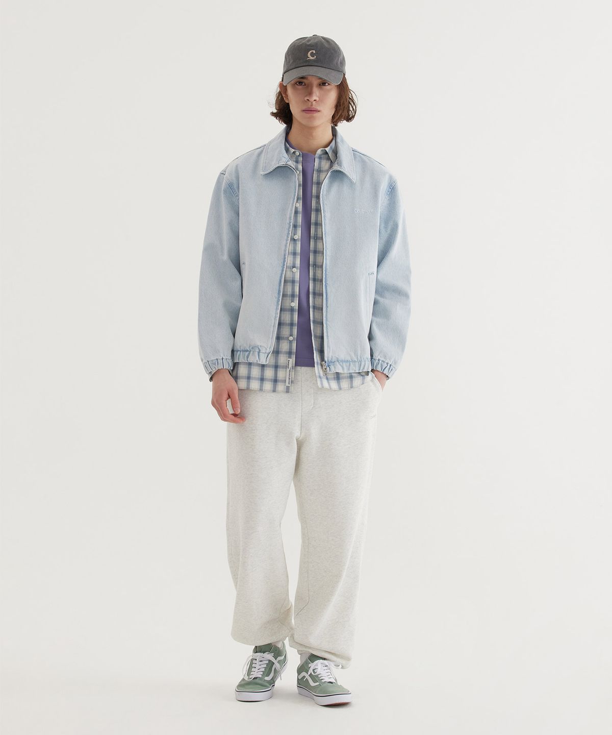 커버낫(COVERNAT) 데님 집업 자켓 Light Blue
