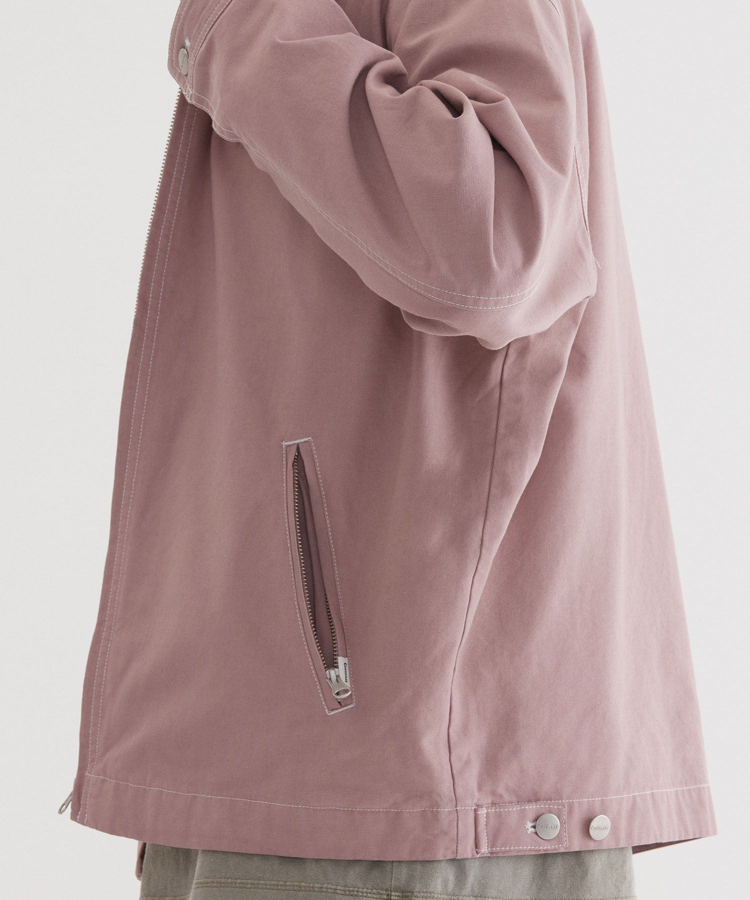 ★le mont★ WGenuine Lmsm Work JacketAsh Pink VIEWON Women's Casual Denim Cotton Button Down Long Sleeve