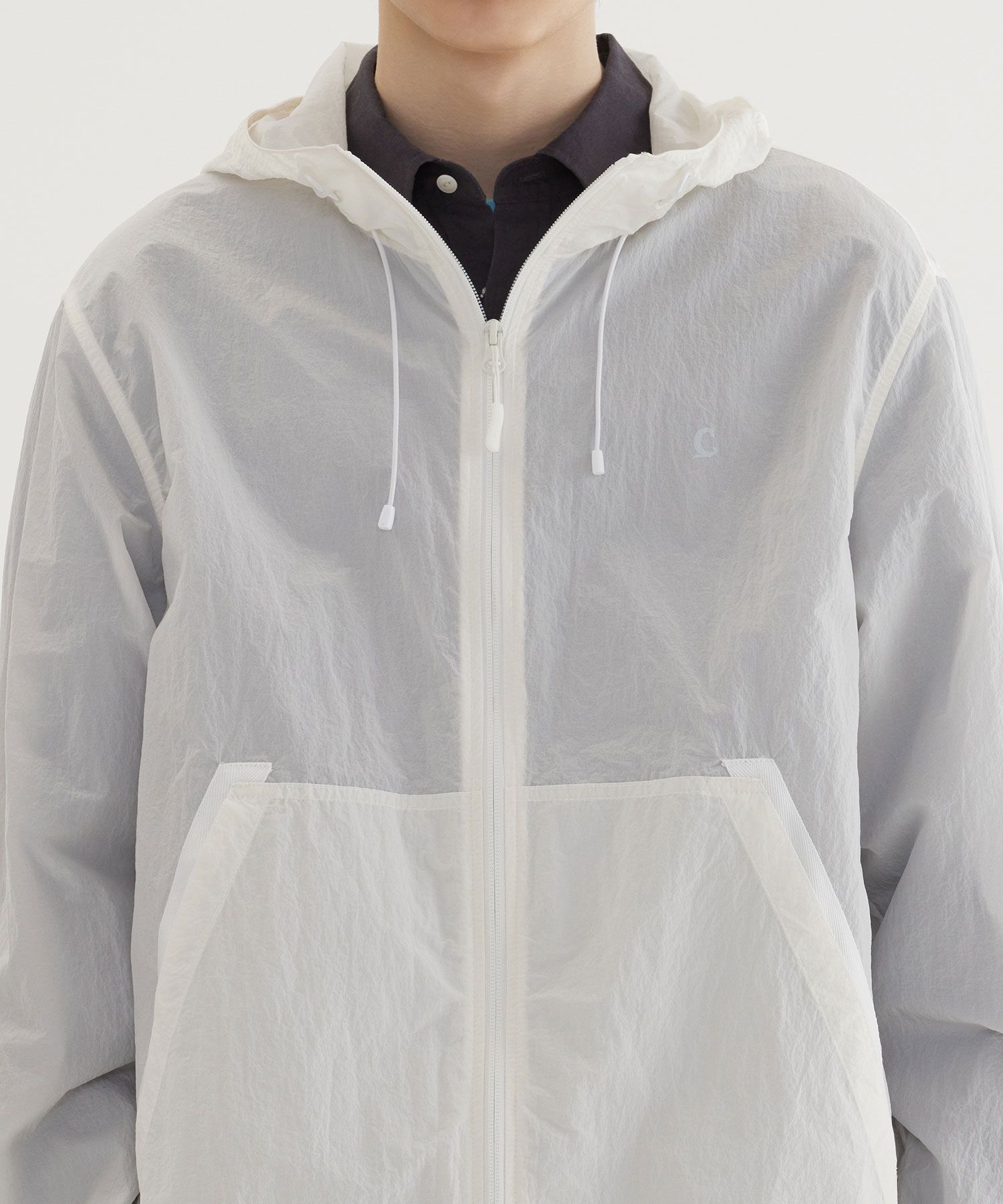MUSINSA | COVERNAT Packable Lightweight Windbreaker Jacket White