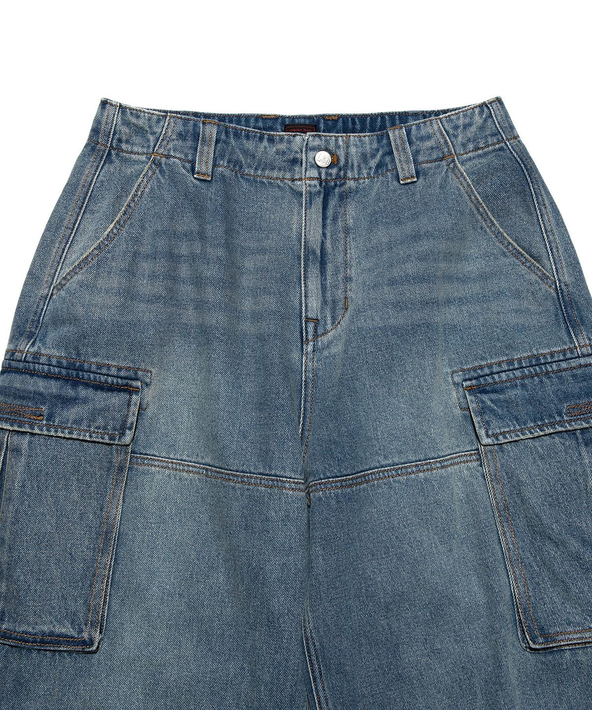 리(LEE) 오버사이즈드핏 카고 데님 팬츠 인디고 미듐