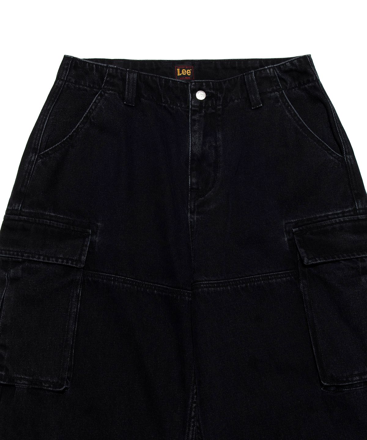 리(LEE) 오버사이즈드핏 카고 데님 팬츠 블랙 워싱