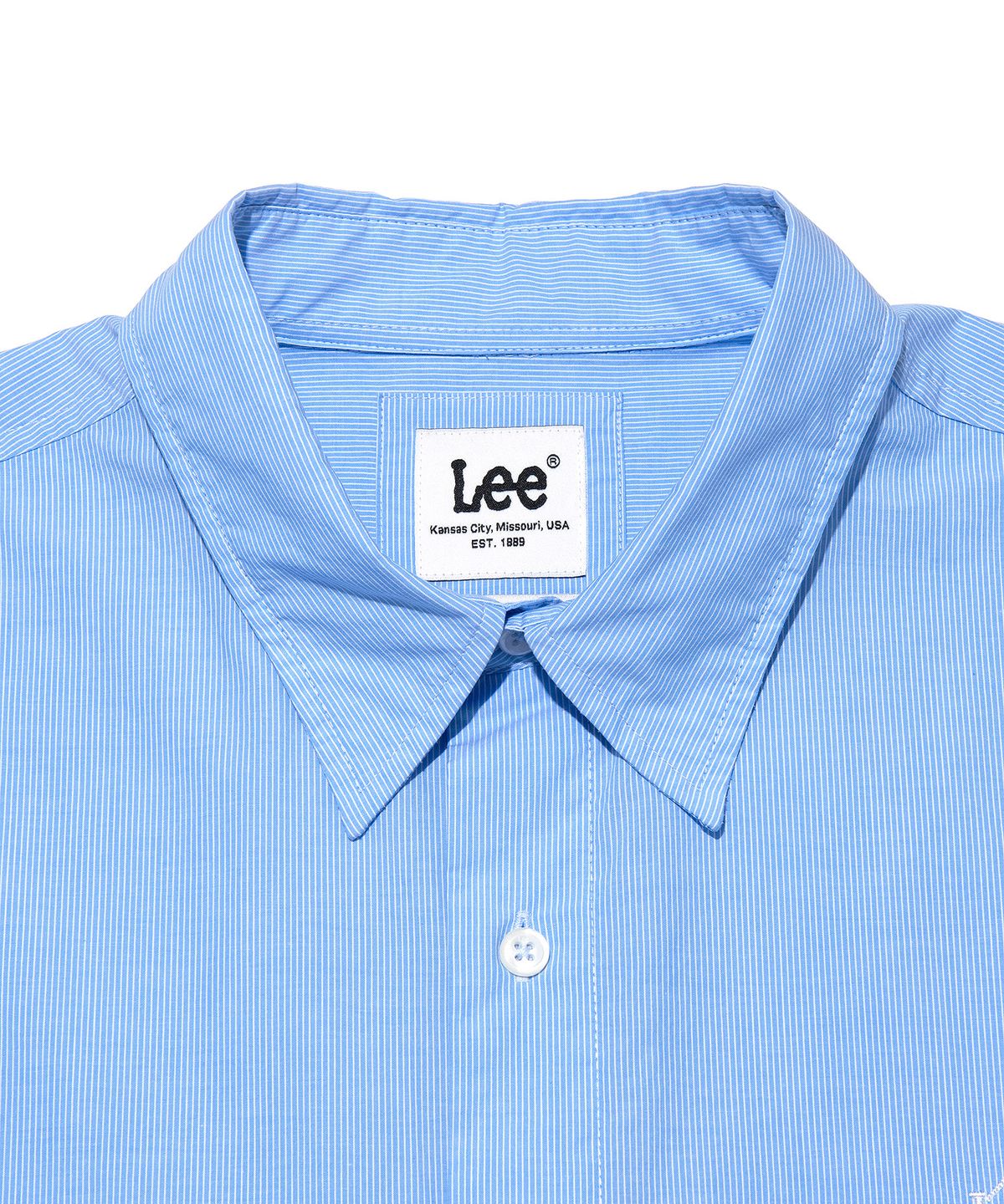 리(LEE) 하우스 로고 포플린 셔츠 블루