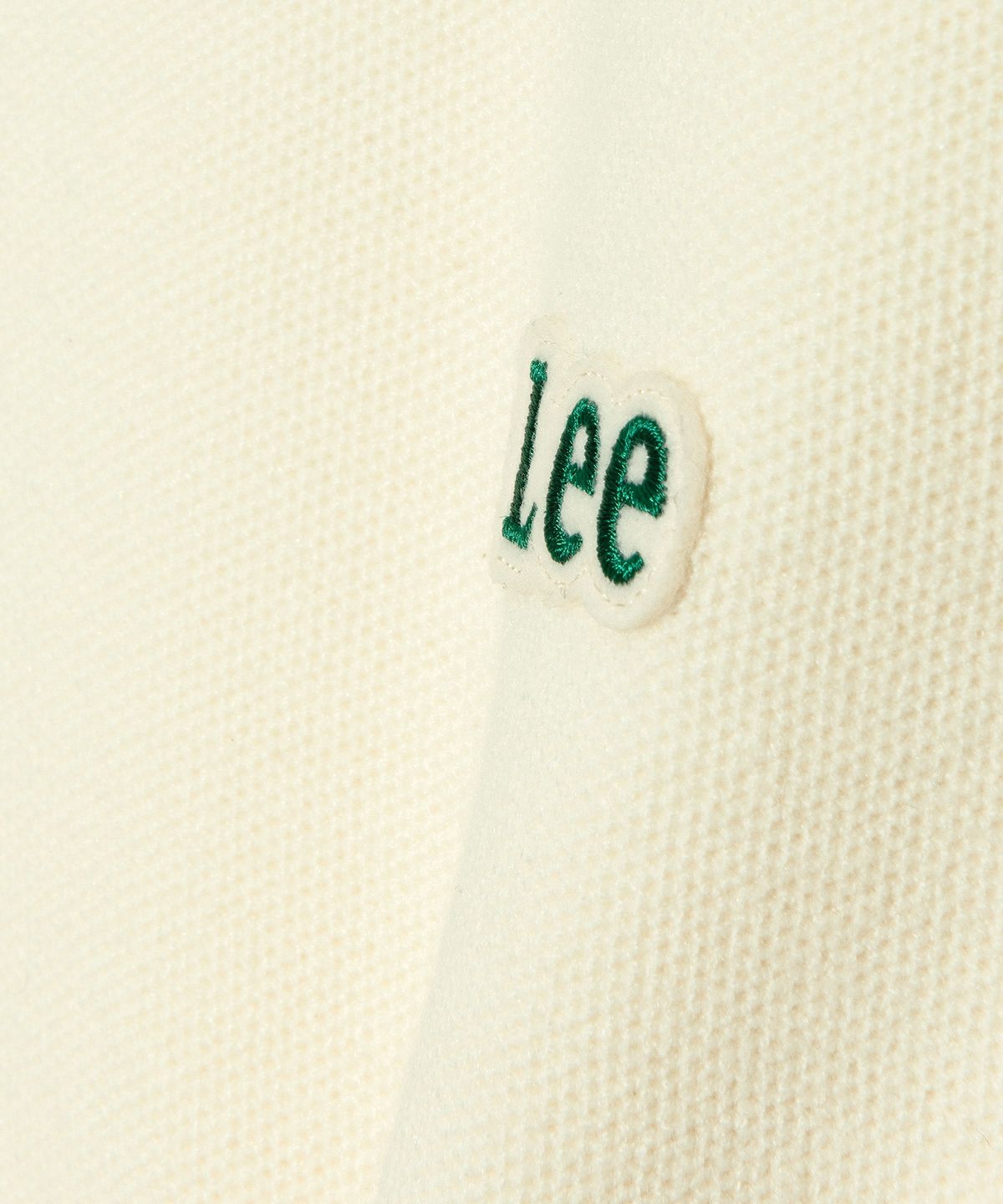 리(LEE) 카라 배색 반팔 니트 아이보리