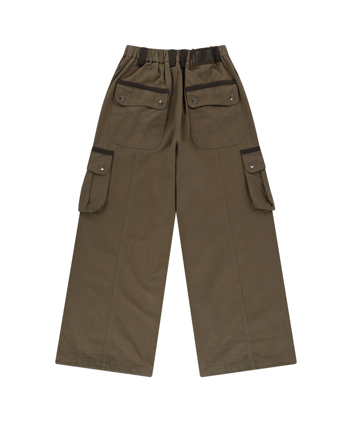 아캄(AAKAM) Knee Pin-tuck Contrast Cargo Pants (Brown)
