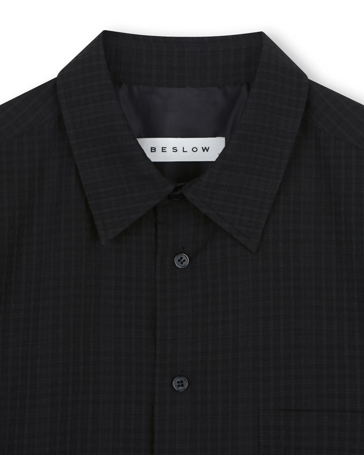 비슬로우(BESLOW) RELAXED CHECK SHIRT BLACK