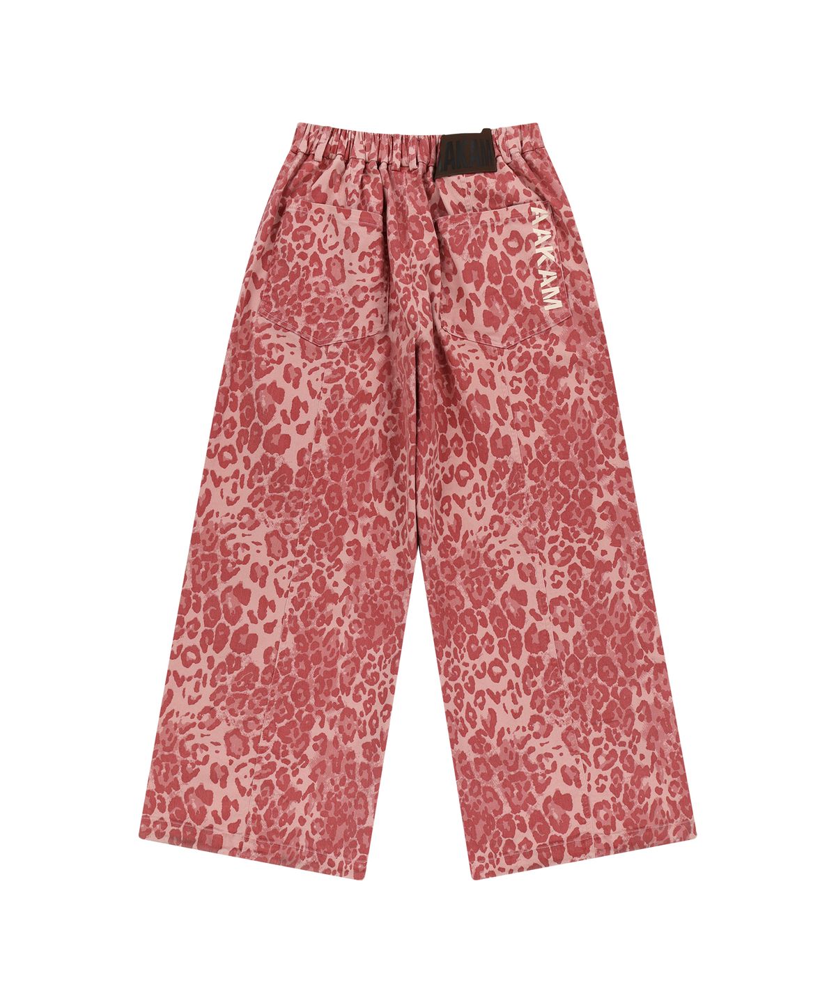 아캄(AAKAM) Knee Pin-tuck Leopard Cotton Pants (Pink)