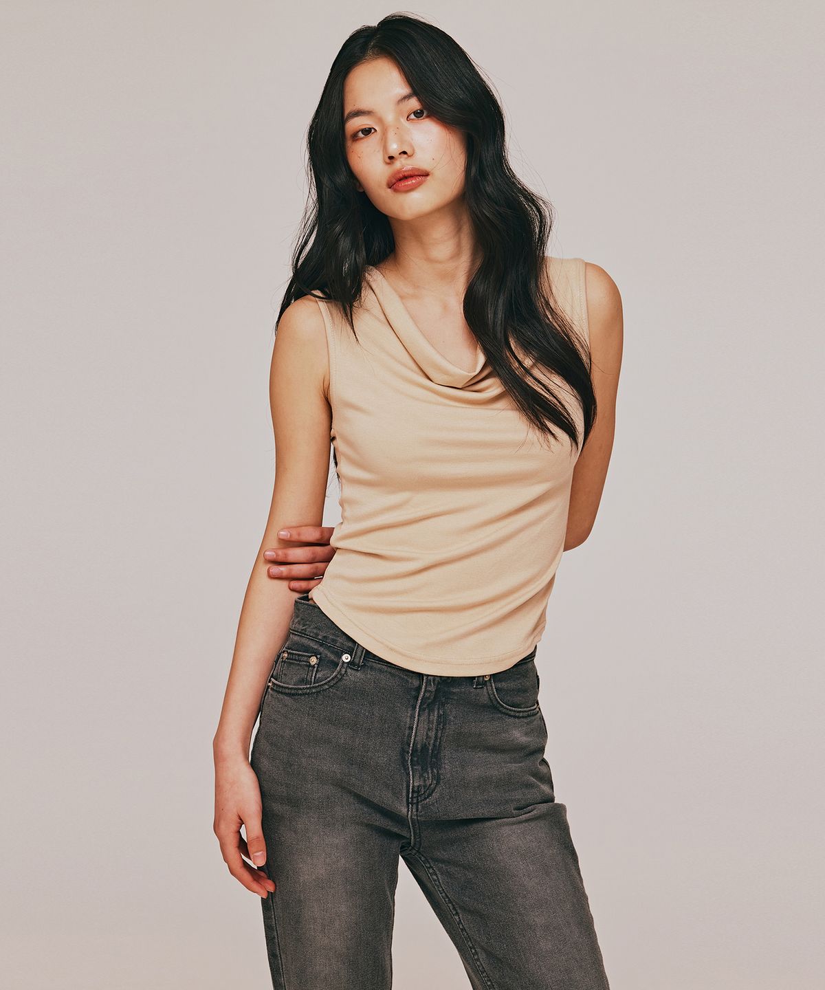 탑걸(TOPGIRL) COWL & OFF SHOULDER TWO WAY TOP_T513TP100