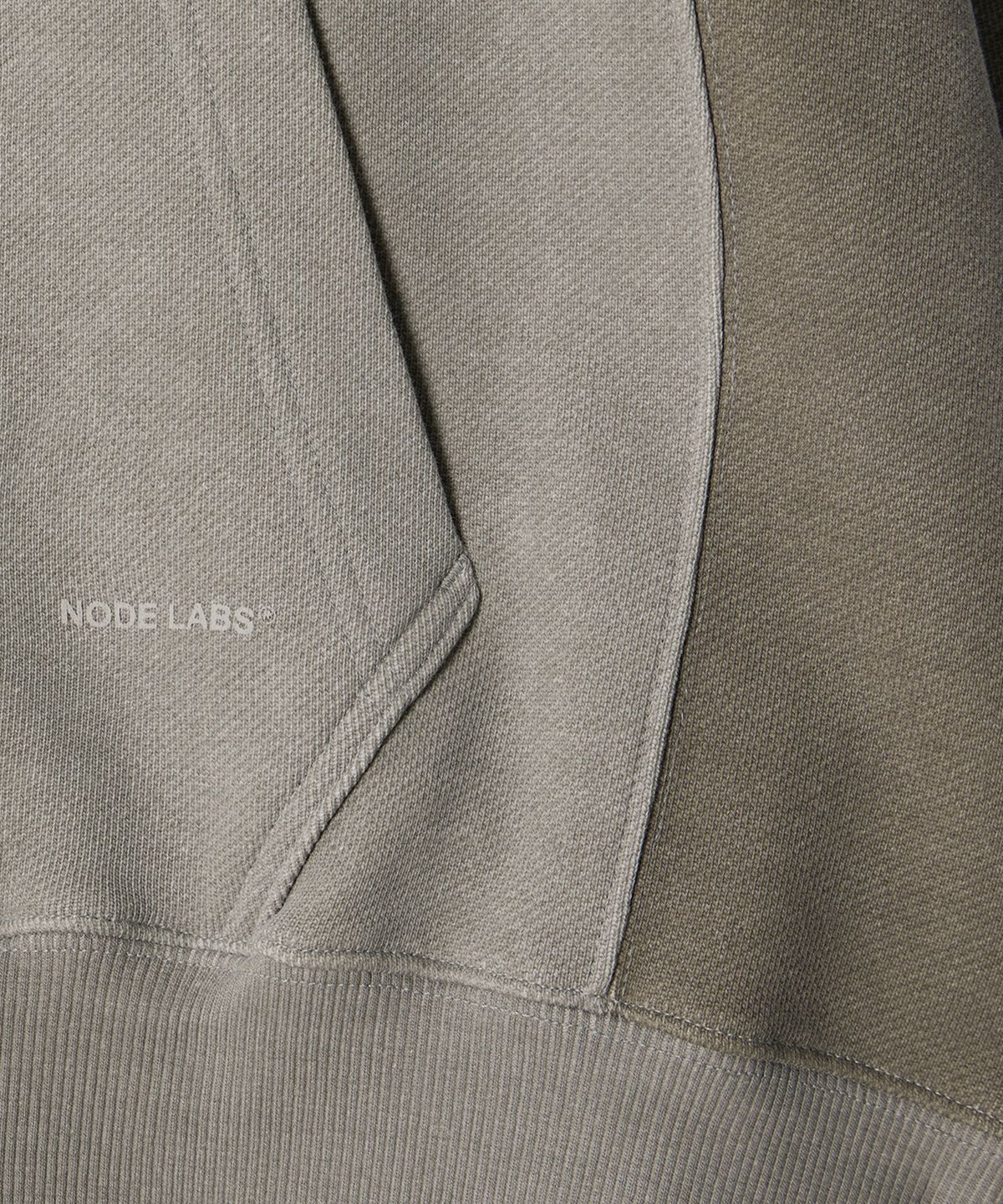 노드랩스(NODE LABS) DEV:3 절개 피그먼트 다잉 후드 티셔츠_브라운