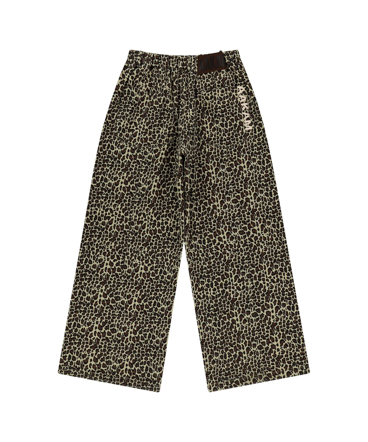 아캄(AAKAM) Knee Pin-tuck Leopard Cotton Pants (Brown)