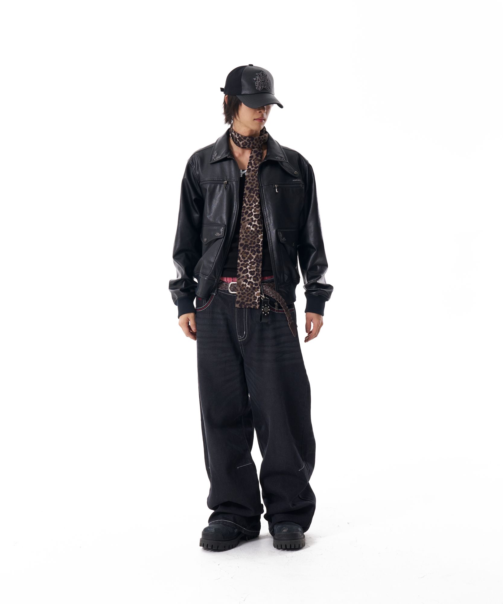 【AAKAM】CROS2 Washed Denim Pants Black CROS2 Washed Denim Pants (Black) - AAKAM
